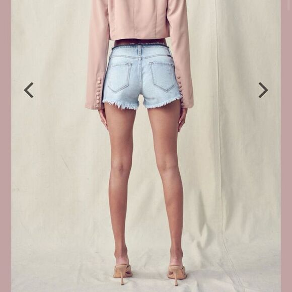 NEW KANCAN Orion Low Rise Button Down Shorts Size XL raw hem cut off - Picture 2 of 12